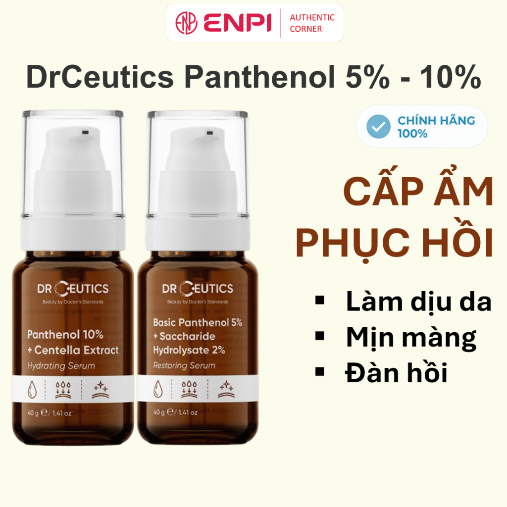 DrCeutics Panthenol 5%-10% | B5 Cấp Ẩm, Phục Hồi, Làm Dịu Da
