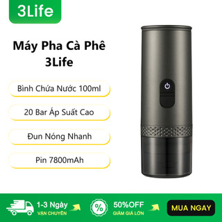 3Life Máy Pha Cà Phê 20 Bar Áp Suất Cao Đun Nóng Nhanh Pin 7800mAh Coffee Machine Máy Pha Cà Phê Mini