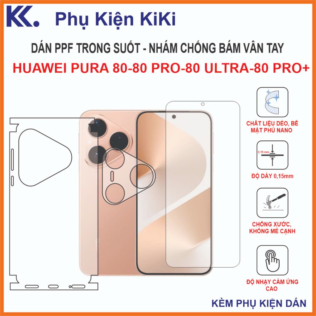 Miếng dán ppf Huawei pura 80pro / pura 80pro+ / pura 80/ pura 80ultra Dán ppf full màn hình
