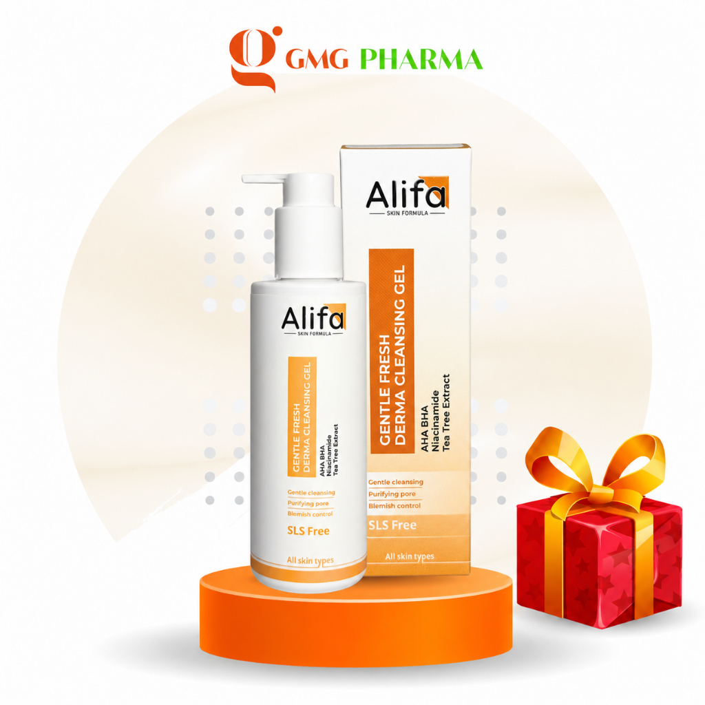 Gel Rửa Mặt Alifa Gentle Fresh Derma 200ml dịu nhẹ sạch sâu bụi bẩn bã nhờn
