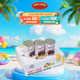 Thùng 12 Lon Hạt Sen Ngâm Nước Đường Cát Long Đóng Lon 565g – ASIA HOME Chính Hãng