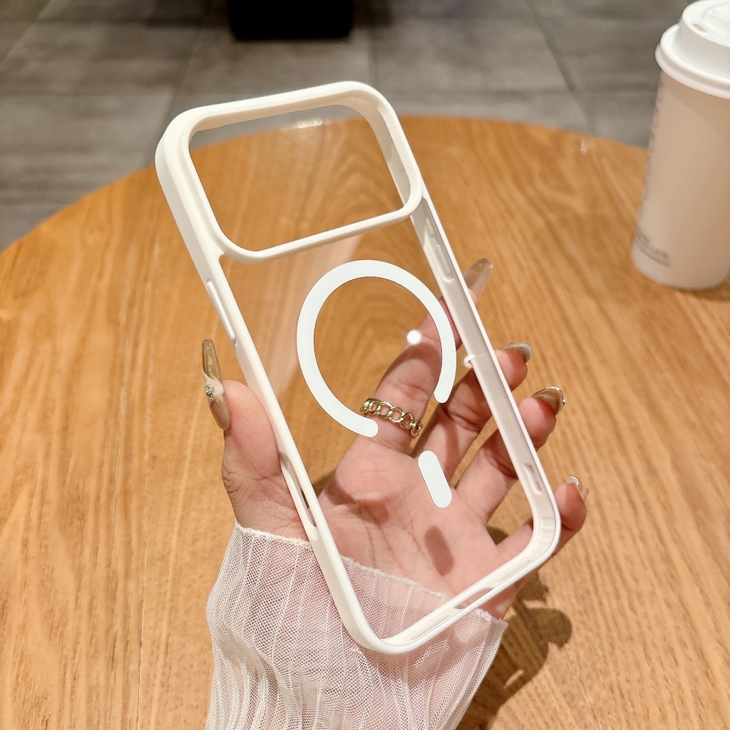 Ốp Lưng acrylic từ tính lưng trong suốt IPHONE 16, IP 16 Pro, IP 16 Plus, IP 16 E, IP 16 ProMax  lỗ 