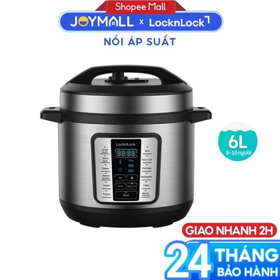 Nồi Áp Suất Điện Tử LocknLock EJP666SLV 6L, Hàng Chính Hãng, 11 Chế Độ , Hẹn Giờ Nấu - JoyMall