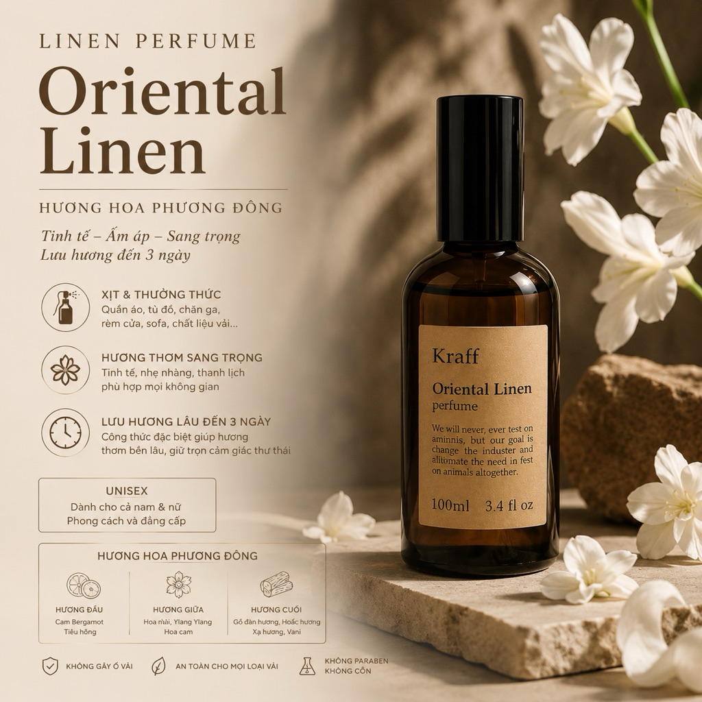 NƯỚC HOA VẢI CÁC MÙI  (Linen perfume) - Lưu hương tới 3 ngày