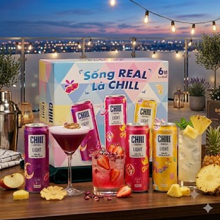 (Date 2028) Thùng 6 lon Chill Cocktail mix vị 320ml/lon