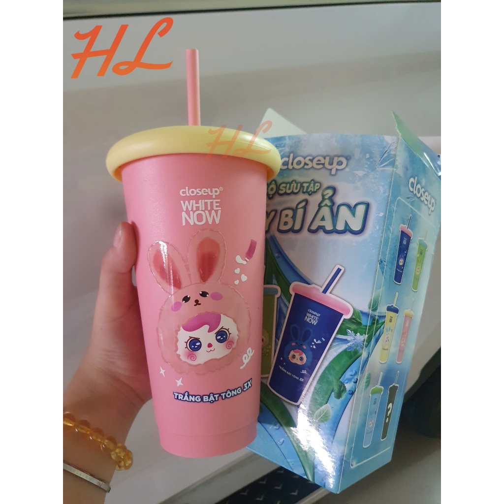 Ly Closeup White Now Thỏ Hồng Siêu Cute Kèm Ống Hút - HUNGLONGPC