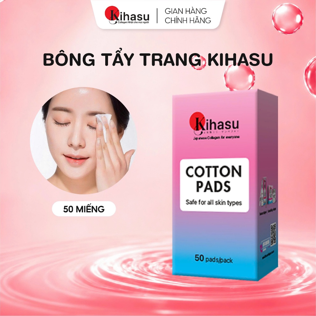[HÀNG TẶNG KHÔNG BÁN] Bông Tẩy Trang Kihasu Mềm Mịn Dịu Nhẹ Cho Da – Dùng Kèm Skincare