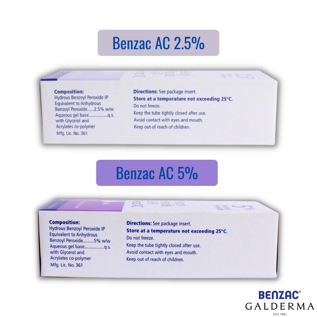 Benzac AC 2.5%/5% (Benzoyl Peroxide Gel IP) - Benzac Ấn, Gel Chấm Mụn, Mụn Trứng Cá, Sưng Tấy (Tuýp 30g) | BigBuy360 - bigbuy360.vn