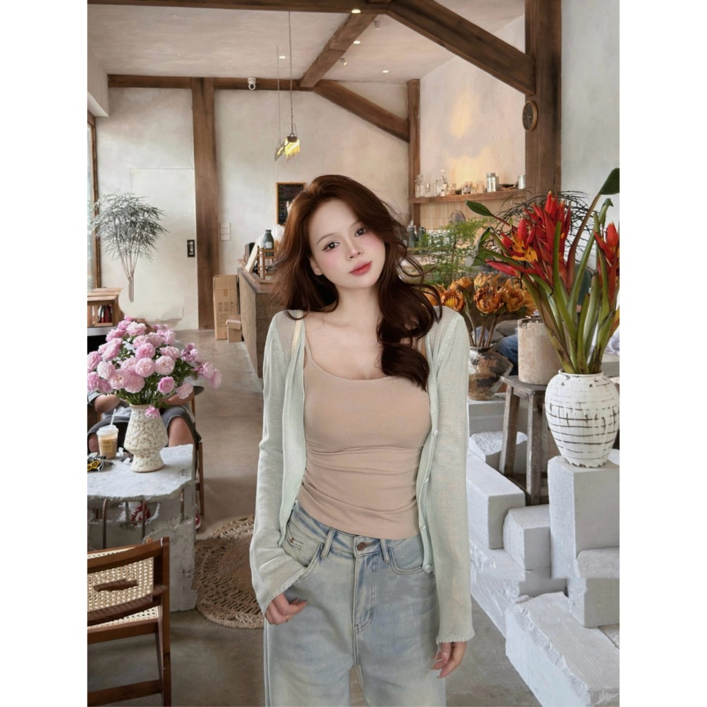 ÁO KHOÁC NGOÀI ÁO CARDIGAN LEN MỎNG HÀNG QUẢNG CHÂU TONE MÀU BASIC - DÀNH CHO NỮ | BigBuy360 - bigbuy360.vn