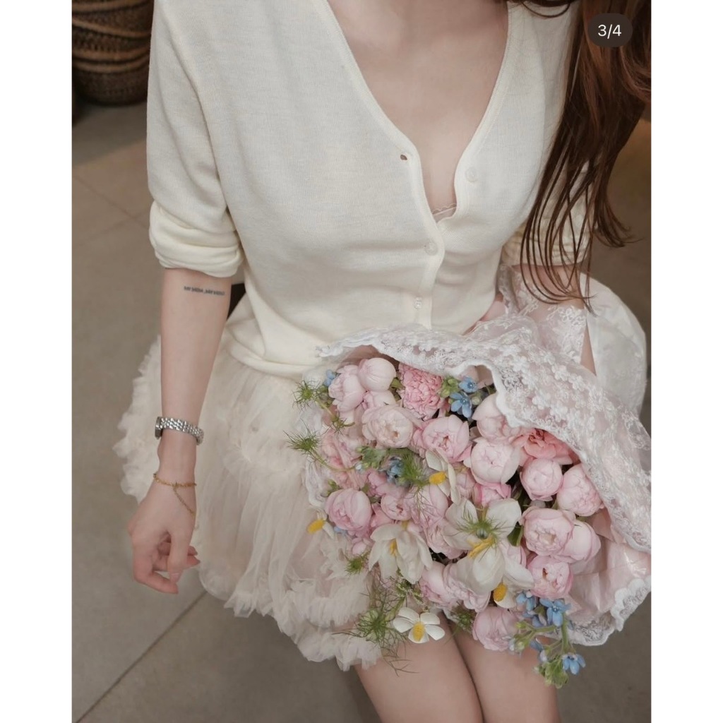 ÁO KHOÁC NGOÀI ÁO CARDIGAN LEN MỎNG HÀNG QUẢNG CHÂU TONE MÀU BASIC - DÀNH CHO NỮ | BigBuy360 - bigbuy360.vn