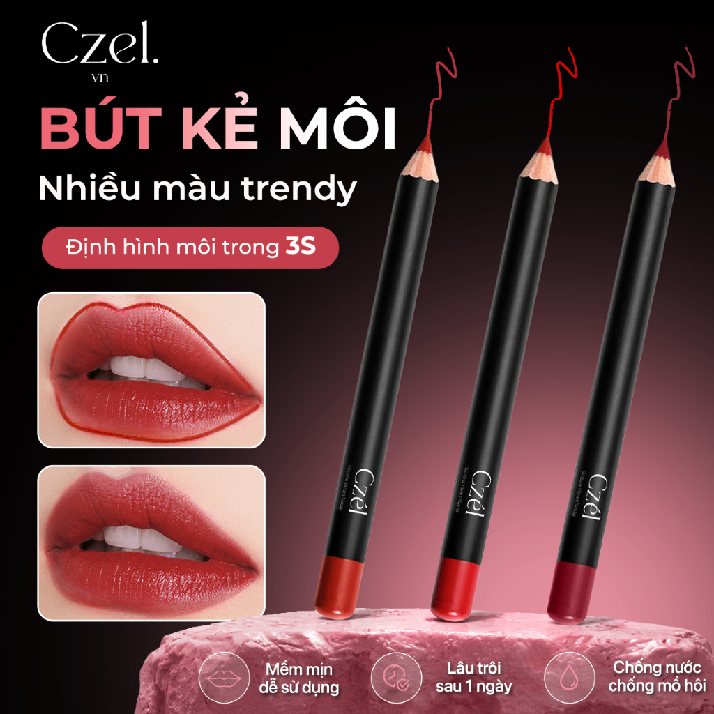 [CHÍNH HÃNG CZEL] Chì Kẻ Viền Môi Czel 0.7g Lên màu Tự Nhiên Lâu Trôi Định Hình Đường Viền Môi Dễ Kế