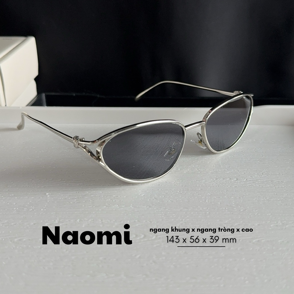 [ Naomi ] Gọng kính râm kim loại. Dáng kính oval vát mắt mèo 2026. Hidi Studio Eyewear