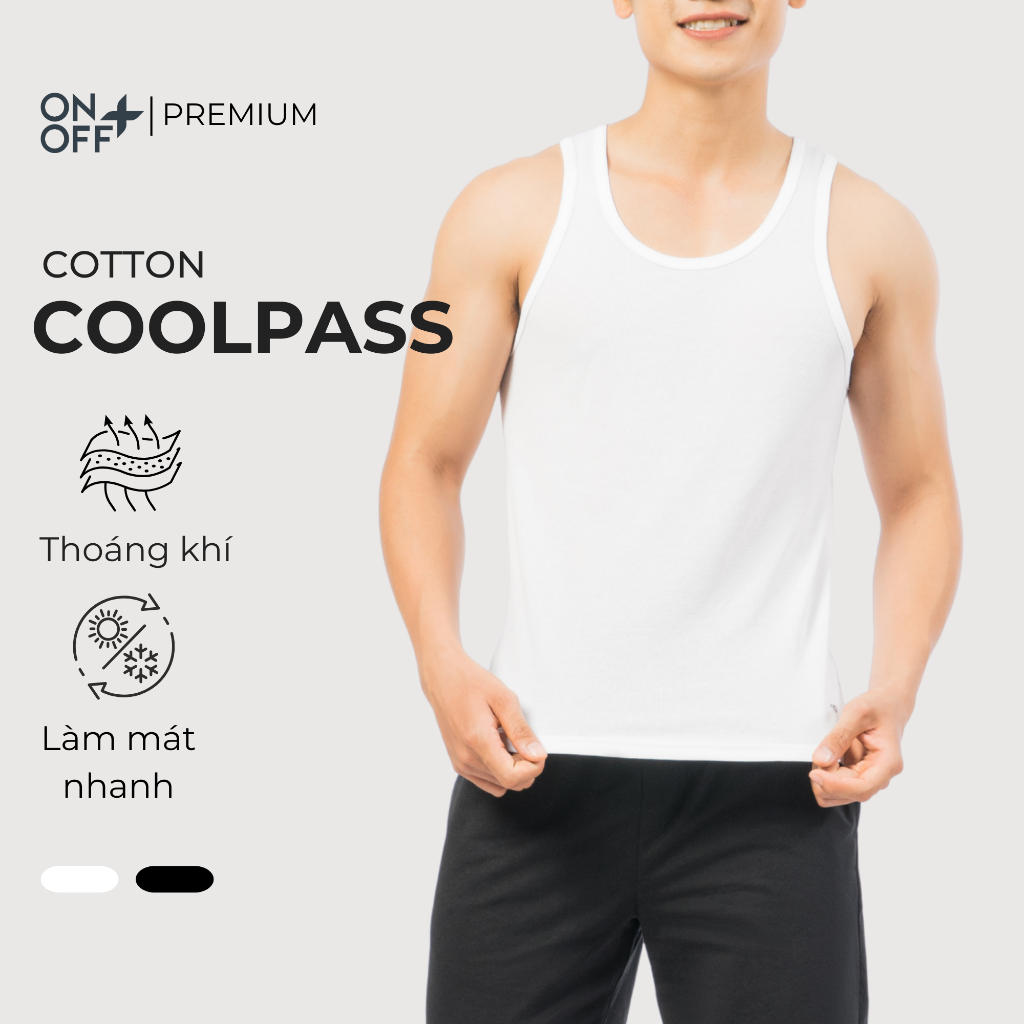 Áo ba lỗ nam cotton coolpass dệt ô vuông thoáng khí ONOFF Extra  - 18IA25A022