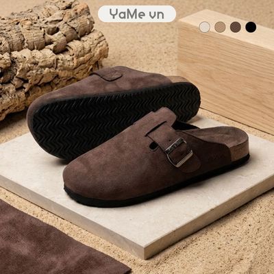Dép Nam Đế Trấu Mules Da Suede Mềm #Y2010 133 24503 |YaMe|