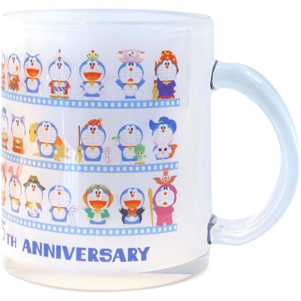 Ly Thủy Tinh Doraemon Kỷ Niệm 45 Năm Movie Doraemon Glass Mug 320ml chính hãng Nhật Bản
