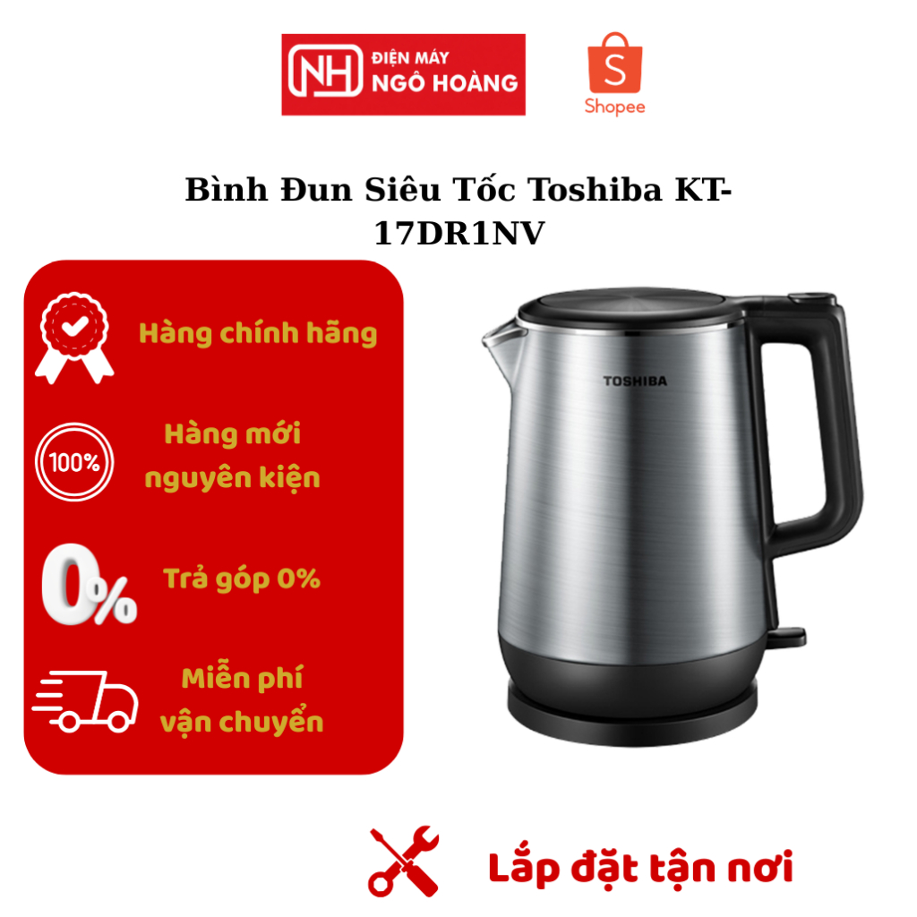 KT-17DR1NV - Bình đun siêu tốc Toshiba KT-17DR1NV 1.7L chính hãng, đun nước nhanh