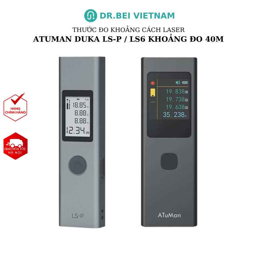 Thước laser, máy do khoảng cách laser Atuman Duka LS-P, Atuman Duka LS6, khoảng đo 40m - BH 3 tháng