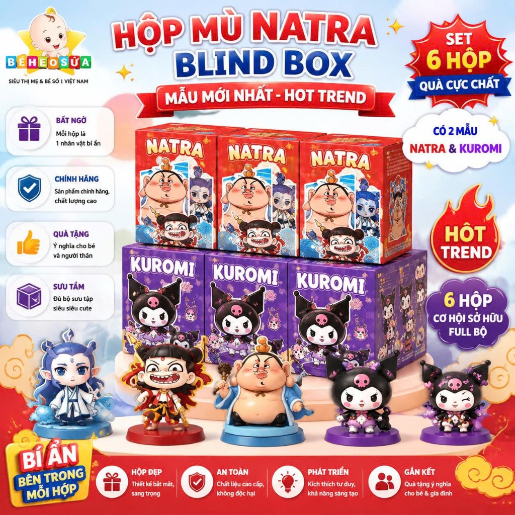 Blind Box NATRA full set 6box, Hộp mù Natra hàng hot trend mẫu mới nhất, Blindbox Natra nguyên set