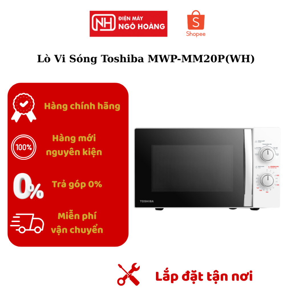 MWP-MM20P(WH) - Lò vi sóng Toshiba MWP-MM20P(WH) chính hãng, hâm nóng rã đông tiện lợi