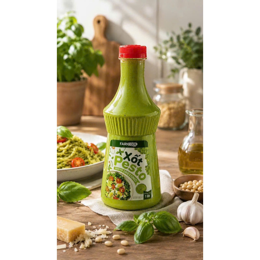 Sốt Pesto Ý 1kg Cao Cấp Dành Cho Nhà Hàng – Chuyên Pasta Pizza Salad