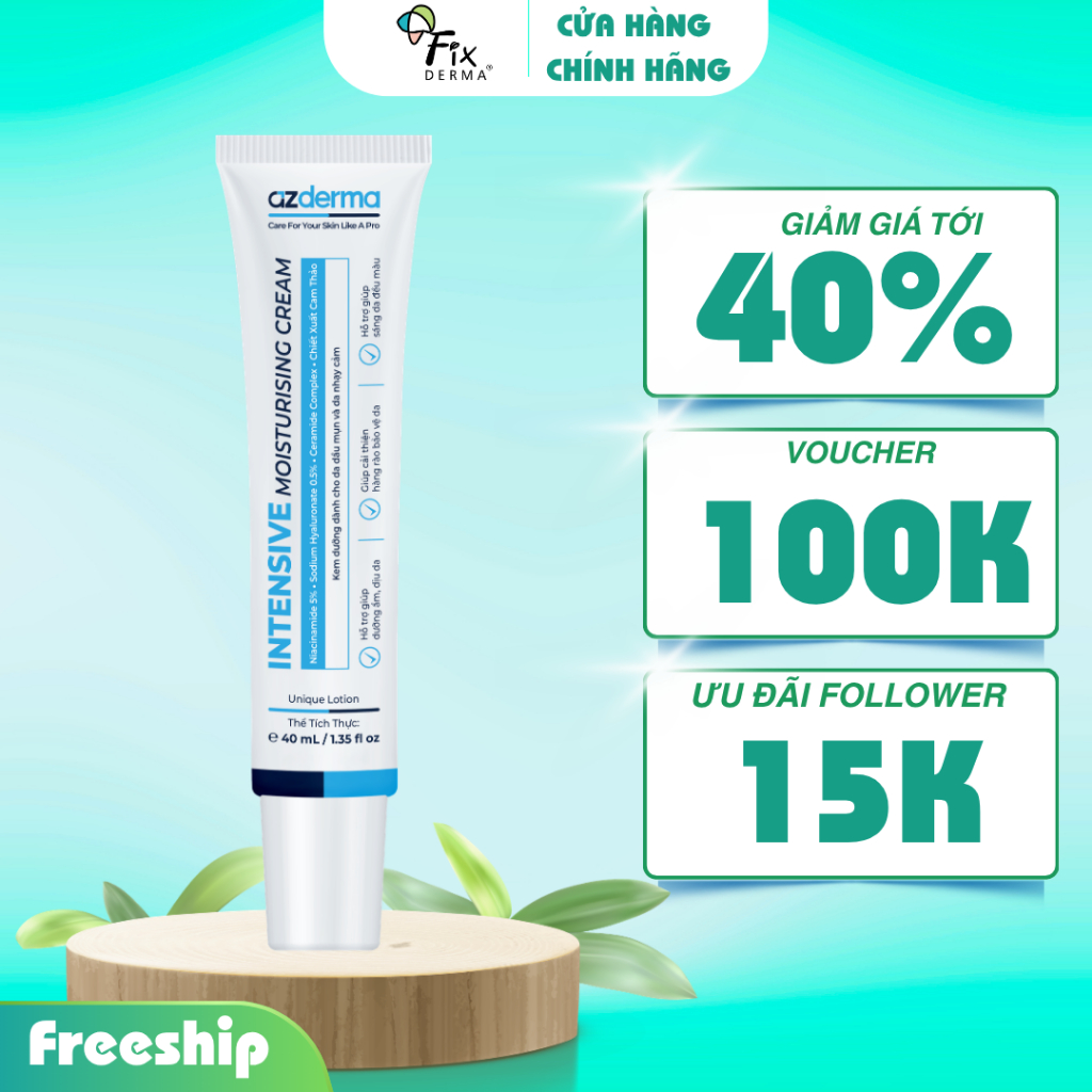 Kem dưỡng ẩm, phục hồi da Intensive Moisturising Cream Azderma