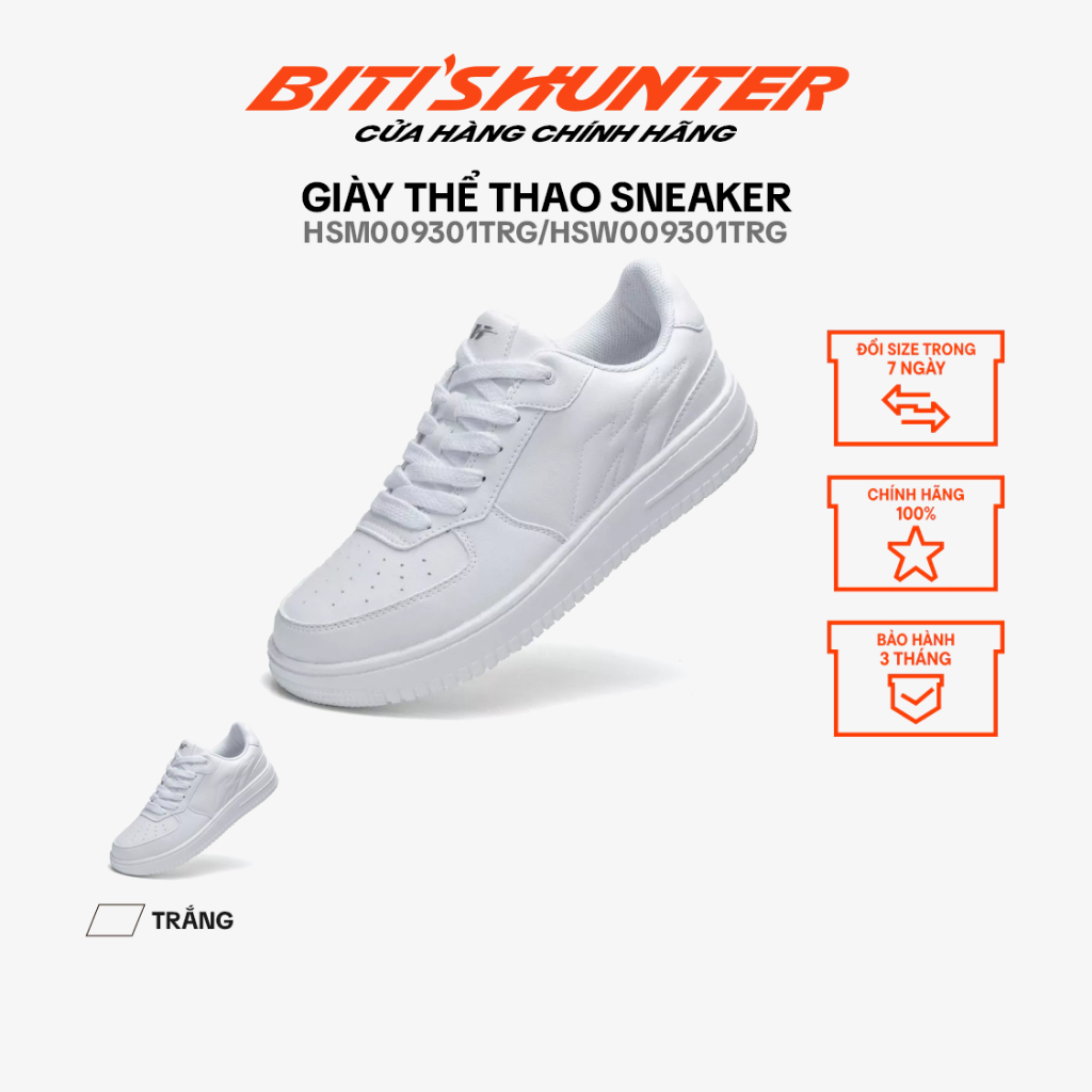Giày Thể Thao sneaker Nam - Nữ Biti's Hunter HSM009301TRG/HSW009301TRG (Trắng)