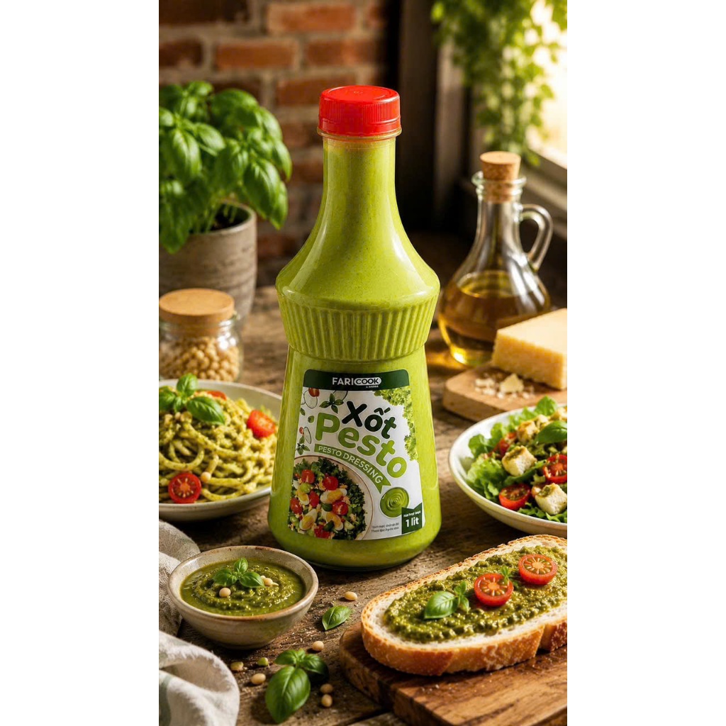 Sốt Pesto 1kg Chuyên Nhà Hàng Quán Ăn – Sốt Ý Thơm Béo Cho Pasta Pizza