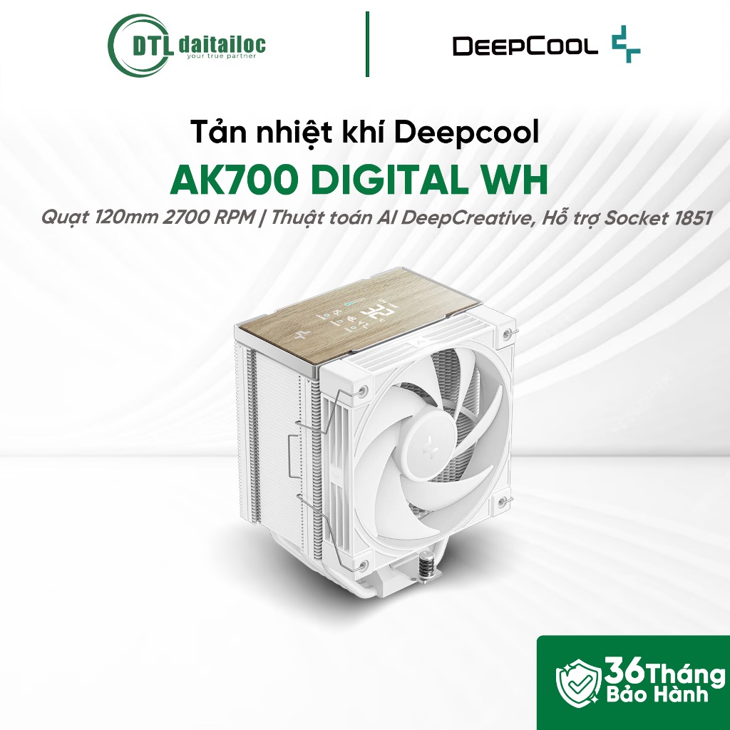 Tản nhiệt khí Deepcool AK700 DIGITAL WH TRẮNG | Chính hãng | Bảo hành 36 tháng
