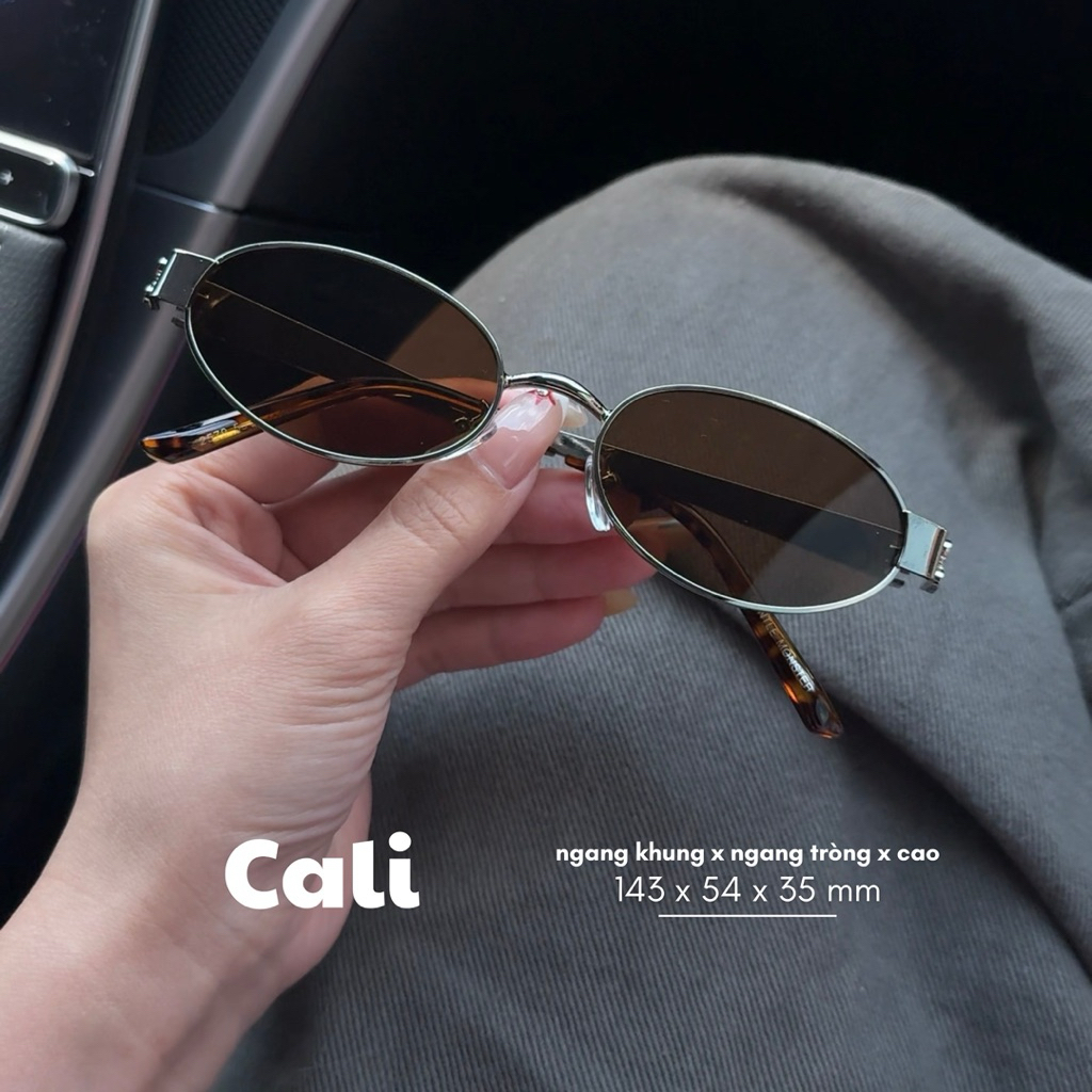 [ Cali ] Gọng kính râm oval tròn. Dáng kính trung bình, phù hợp tất cả dáng mặt. Hidi Studio Eyewear