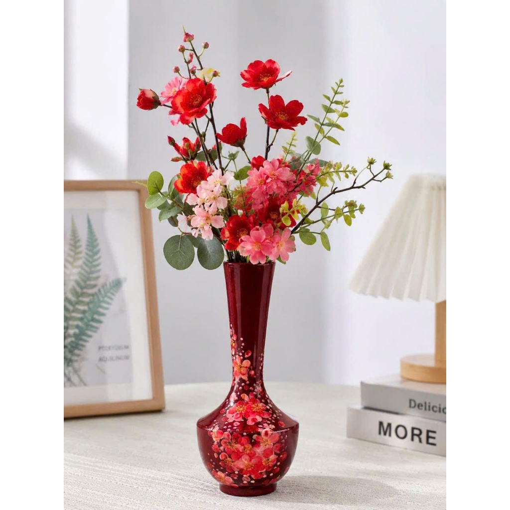 🌸 BÌNH HOA SƠN MÀI CAO CẤP MÃ B91 – SIZE 25X12 CM / VẺ ĐẸP SANG TRỌNG CHO KHÔNG GIAN SỐNG 🌸