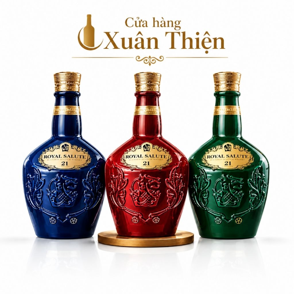 Vỏ Chai Rượu Chivas 21 Năm Xuất Xứ Scotland Gốm Sứ Dung Tích 700ml Có 3 Màu Rất Đẹp.Chai Rỗng Không 