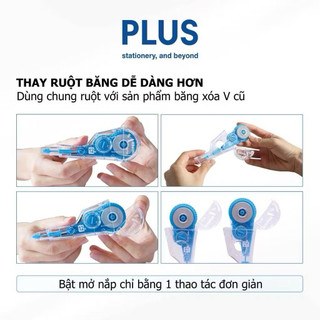 (Combo 2 cây) Băng bút xóa kéo Plus - Whiper V Happy Color WH -105T