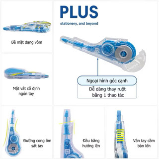 (Combo 2 cây) Băng bút xóa kéo Plus - Whiper V Happy Color WH -105T