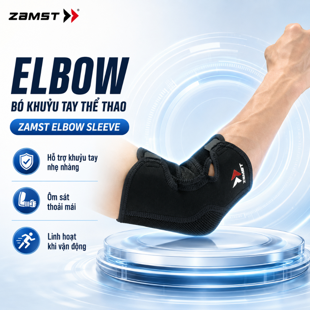 Đai bảo vệ hỗ trợ khuỷu tay ZAMST chính hãng ELBOW SLEEVE