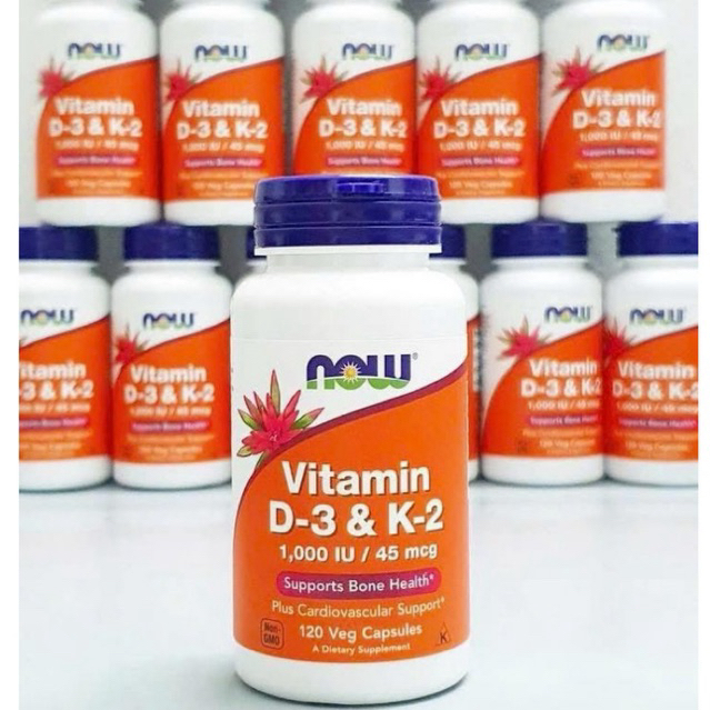NOW Vitamin D-3 & K-2 - Vitamin D3 K2 Now 120 viên của Mỹ