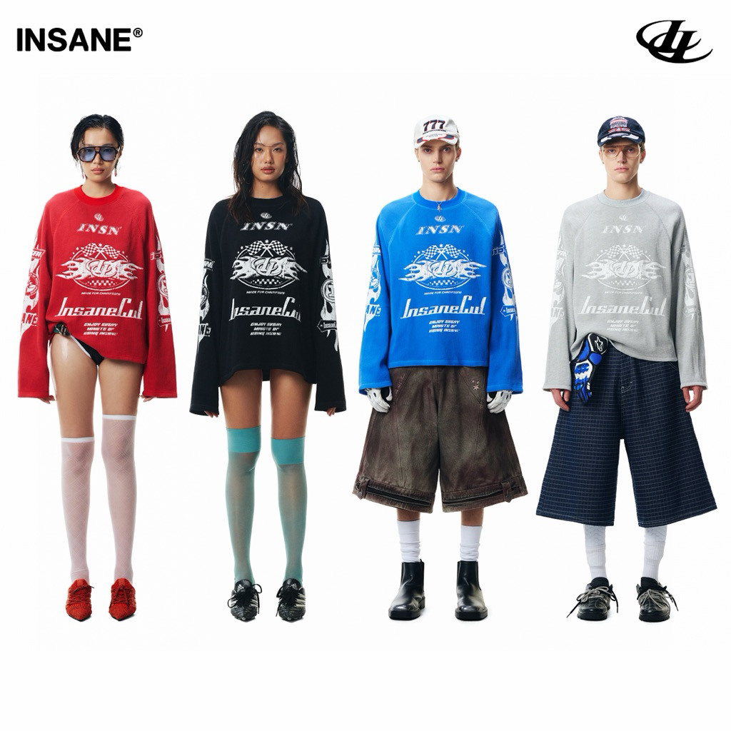 Áo Waffle Dài Tay InsaneClo RACING WAFFLE LONGSLEEVE Form Oversized Unisex Chất Liệu Waffle Nhập Khẩ
