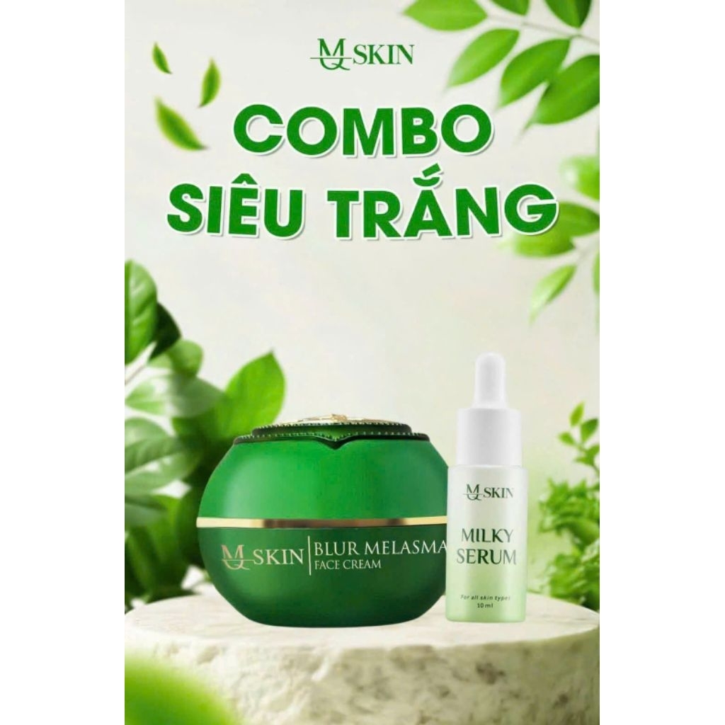[ Tặng serum ] COMBO FACE SIÊU TRẮNG MQ SKIN TẶNG SERUM MILKY MQ SKIN