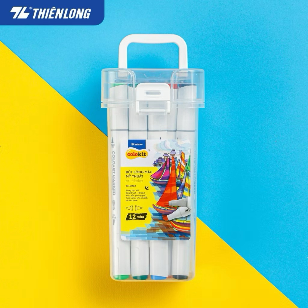 Bút dạ màu - bút marker 12 màu Thiên Long Colokit ART MARKER AM-C002