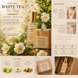 NƯỚC HOA WHITE TEA 15ML - TRÀ TRẮNG THANH MÁT DUYÊN DÁNG
