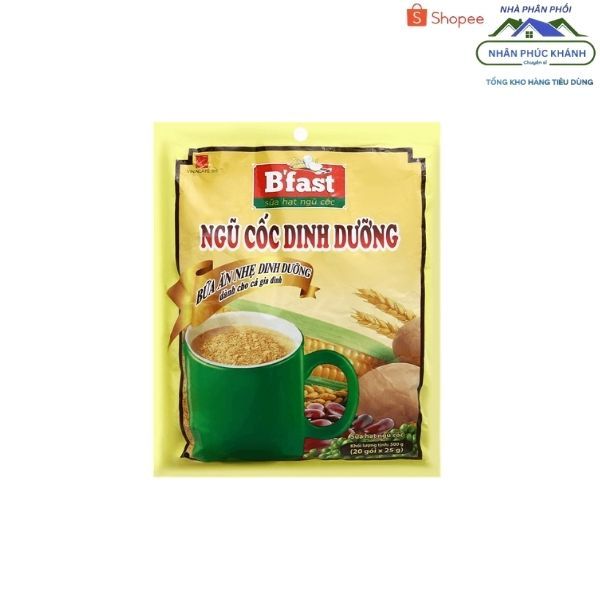 [1 Bịch/ 20 Gói] Ngũ Cốc Dinh Dưỡng VinaCafé Bfast Bịch 500g