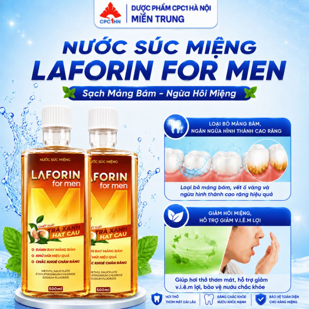 [Mua 1 Tặng 1] Nước Súc Miệng LAFORIN FORMEN - Làm Sạch Răng, Ngừa Mảng Bám Và Giảm Mùi Hôi Khó Chịu