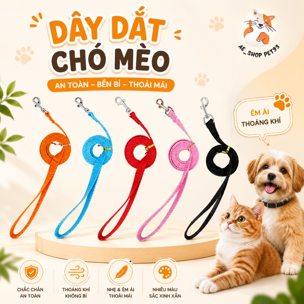 Dây dắt chó mèo (không có vòng cổ)