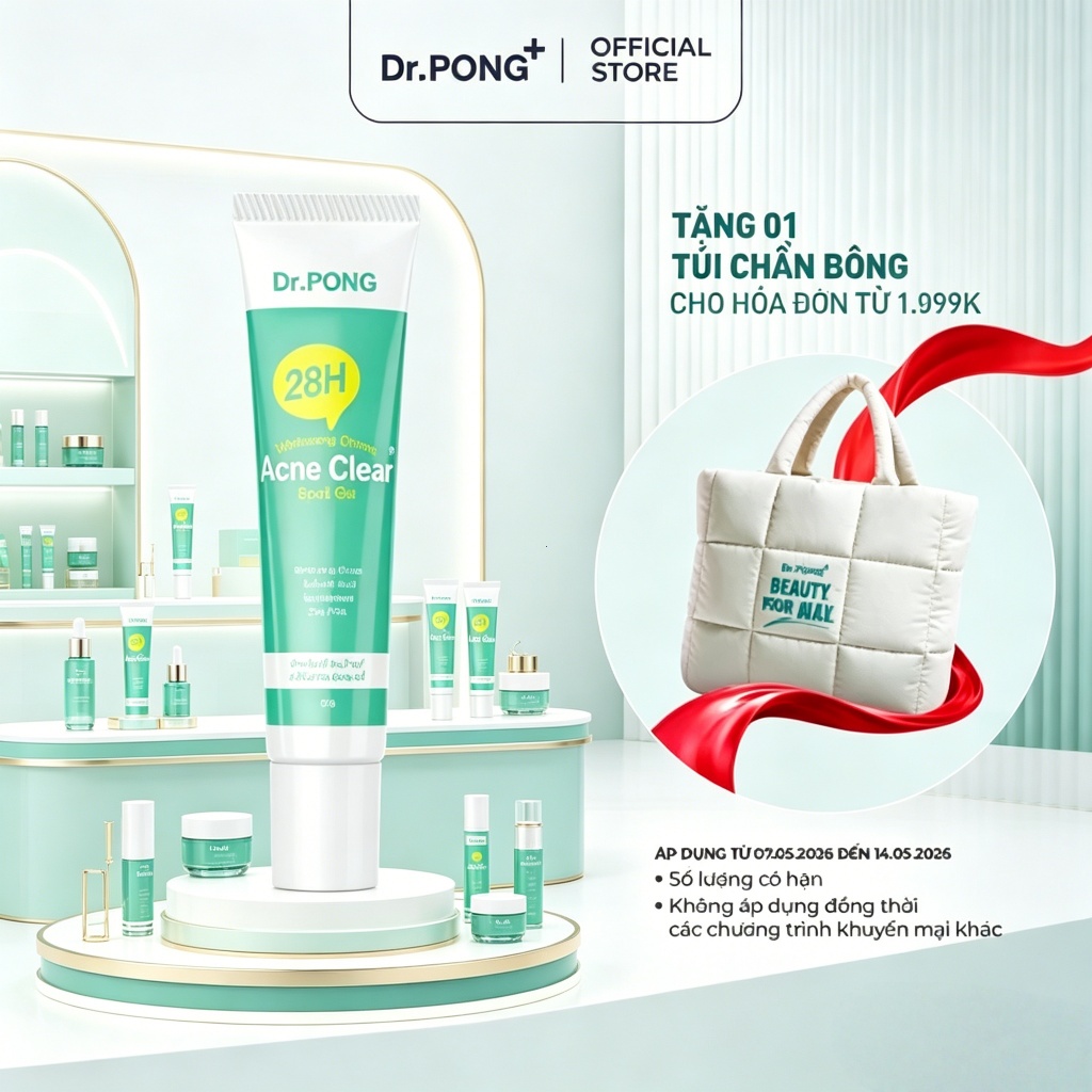 Gel mụn Dr.PONG 28H Whitening Drone Acne Clear Spot 10g
