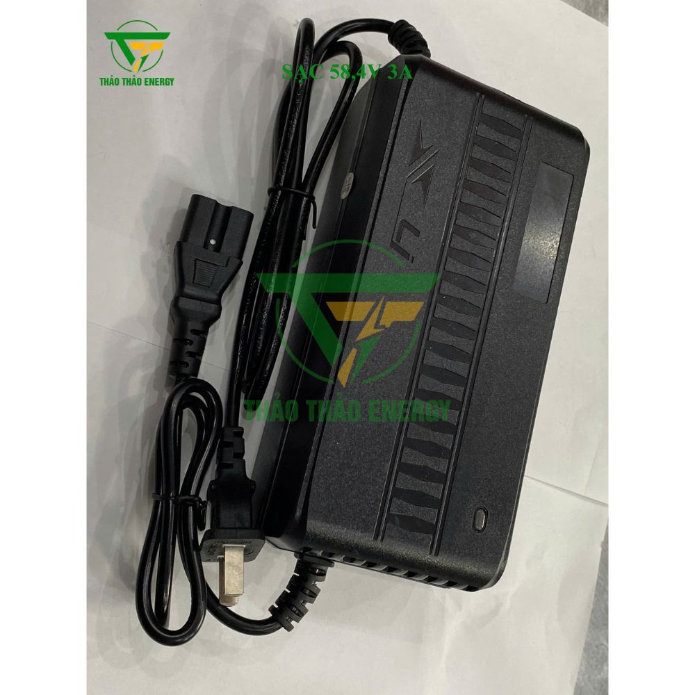 Sạc 16S - 3A Dành Cho Pin LFP Công Suất Cao 48V/58,4V Có Quạt Tản Nhiệt, Sạc Đầy Tự Ngắt