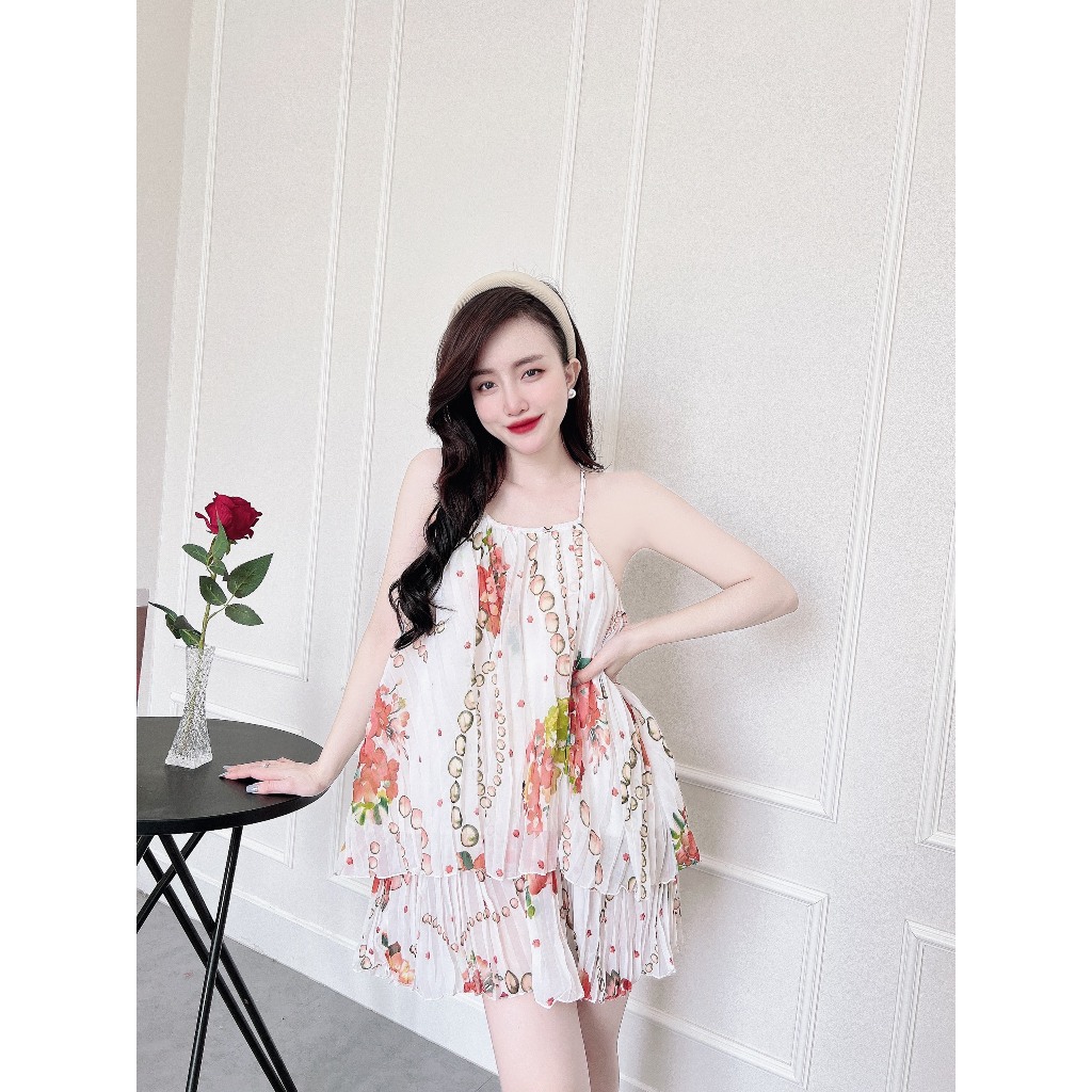 Váy ngủ 2 mảnh, phối nơ to trước ngực, Lụa satin cao cấp, mềm mại thoáng mát DN304 - Tiệm nhà Linn