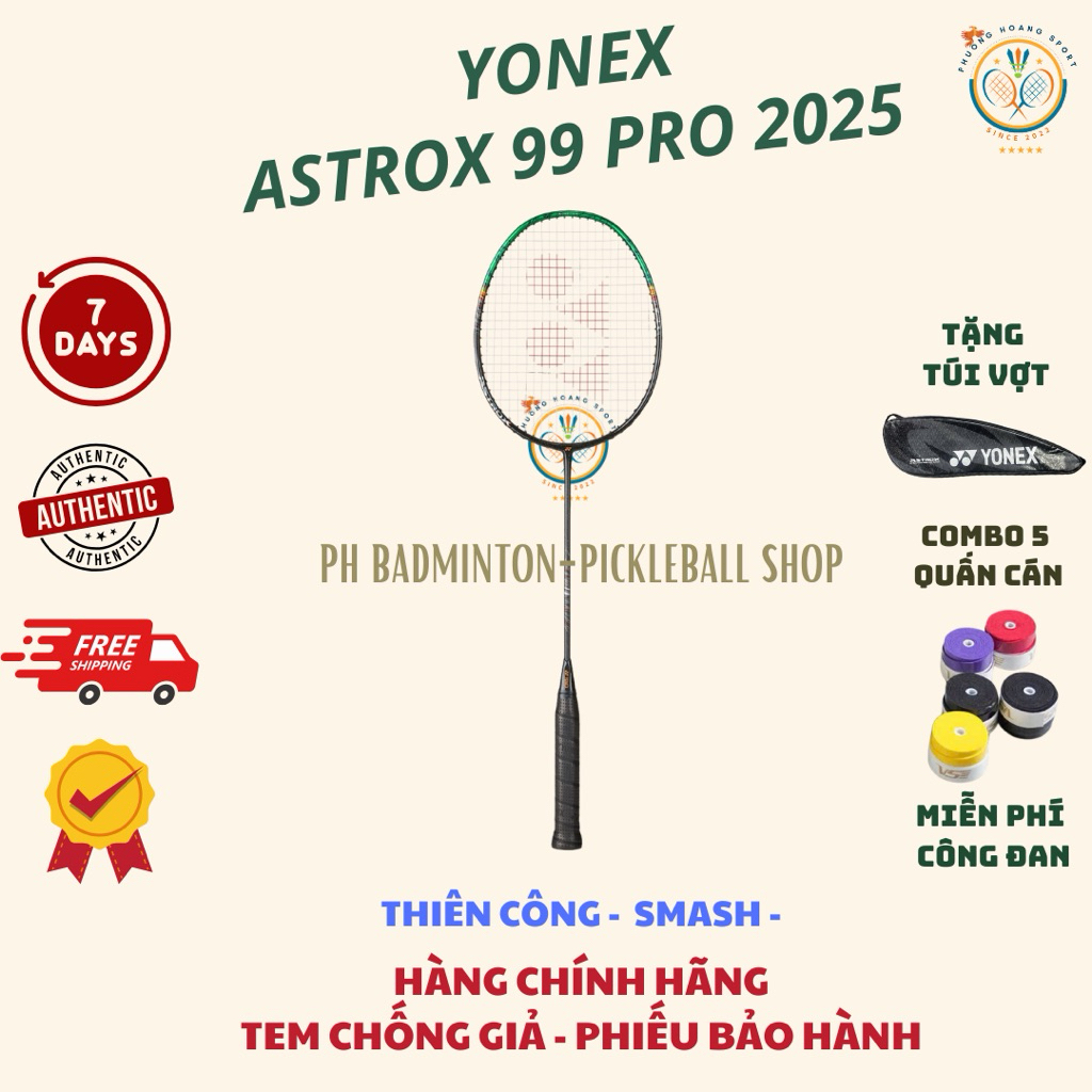 [HOẢ TỐC] Vợt Cầu Lông Yonex Astrox 99 Pro 2025 Gen 3 Chính Hãng, Bảo Hành 3 Tháng [Tặng combo 5 quấ