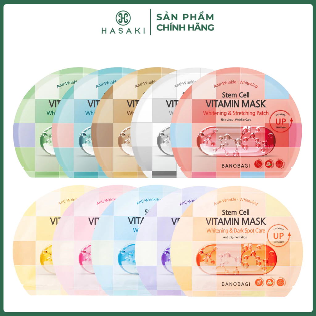 Mặt Nạ Jelly BANOBAGI Vita Genic Jelly Mask Vitamin - Hộp 10 Miếng