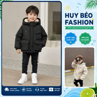 [15-42 KG] Áo Khoác Gió Lót Lông Cho Bé Trai Và Gái, Vải Trắng Bạc Cản Gió Chống Nước Giữ Ấm Cơ Thể