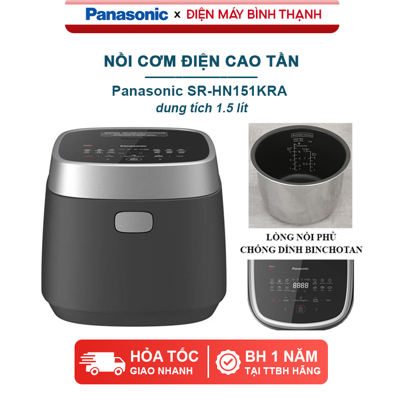 Nồi cơm điện cao tần 1.5 lít Panasonic SR-HN151KRA - 13 chế độ nấu - Bảo hành 1 năm