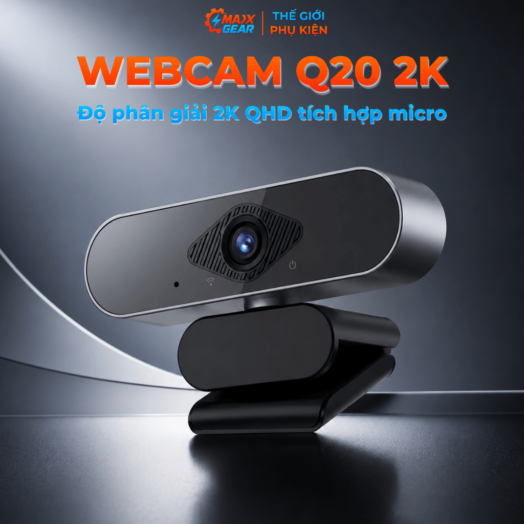 Webcam Q20 Pro Độ Phân Giải 2K Ultra, Camera Máy Tính Livestream – Học Online, Tích Hợp Mic Lọc Ồn